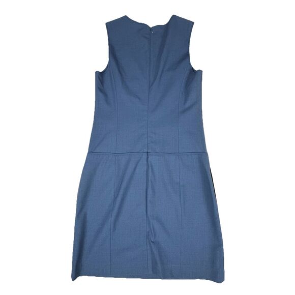 Theory Zeldia Tailor Sheath Dress Blue Wool Blend Career Shift Sz 2 Short Clean - Picture 9 of 11
